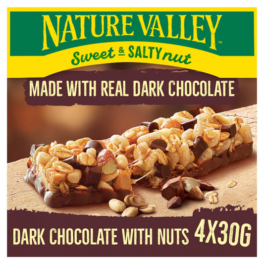 Nature Valley Sweet & Salty Dark Chocolate & Nut Cereal Bars 4x40g cereal bars Sainsburys   