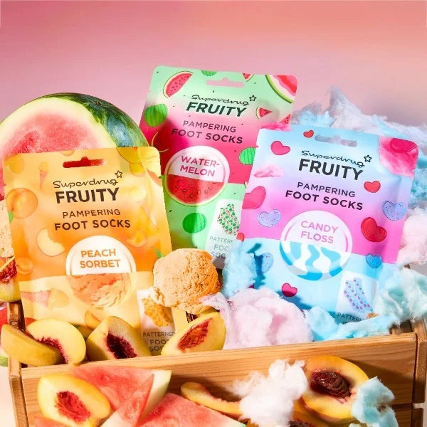 Superdrug Foot Socks Pack Watermelon Moisturising (British brand)