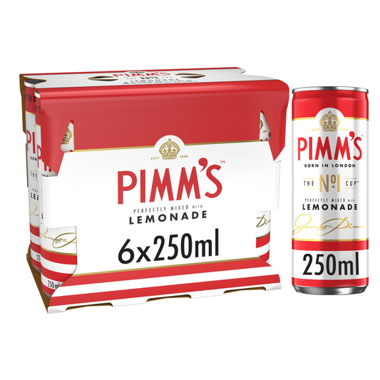 Pimm's No1 & Lemonade Ready To Drink 5.4% Vol Cans 6x250ml GOODS Sainsburys   