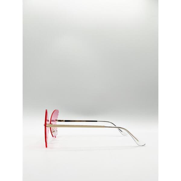 SVNX frameless pink butterfly sunglasses - (British brand)
