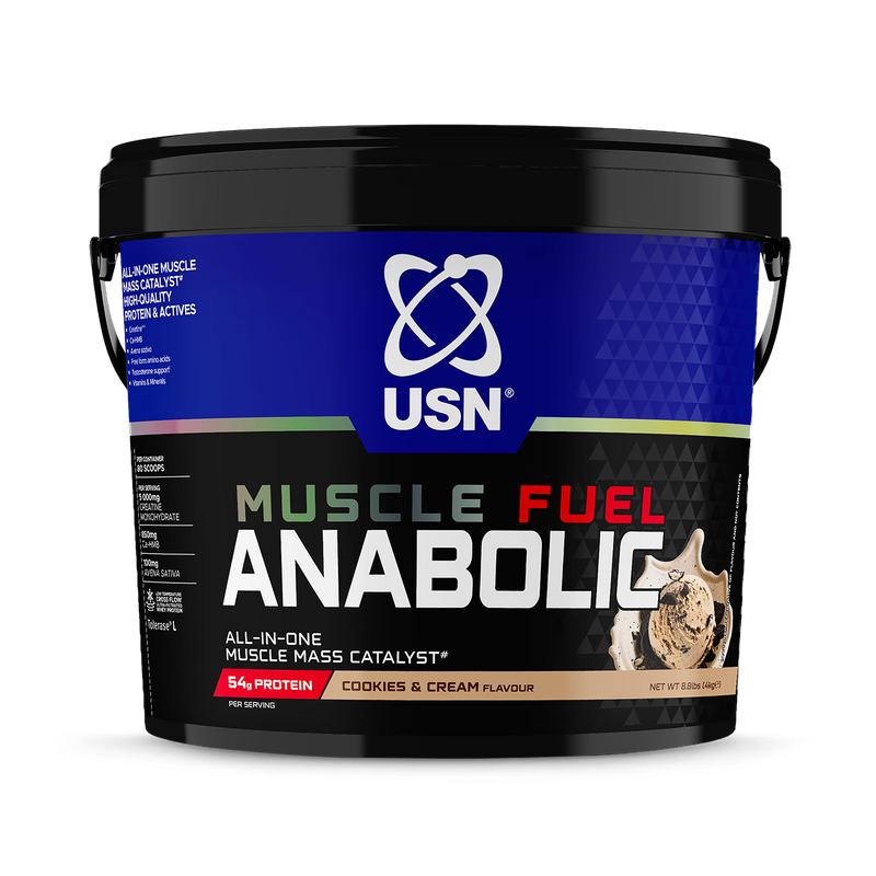 USN Muscle Fuel Anabolic cookies and cream protein powder 4kg, imported from the UK
