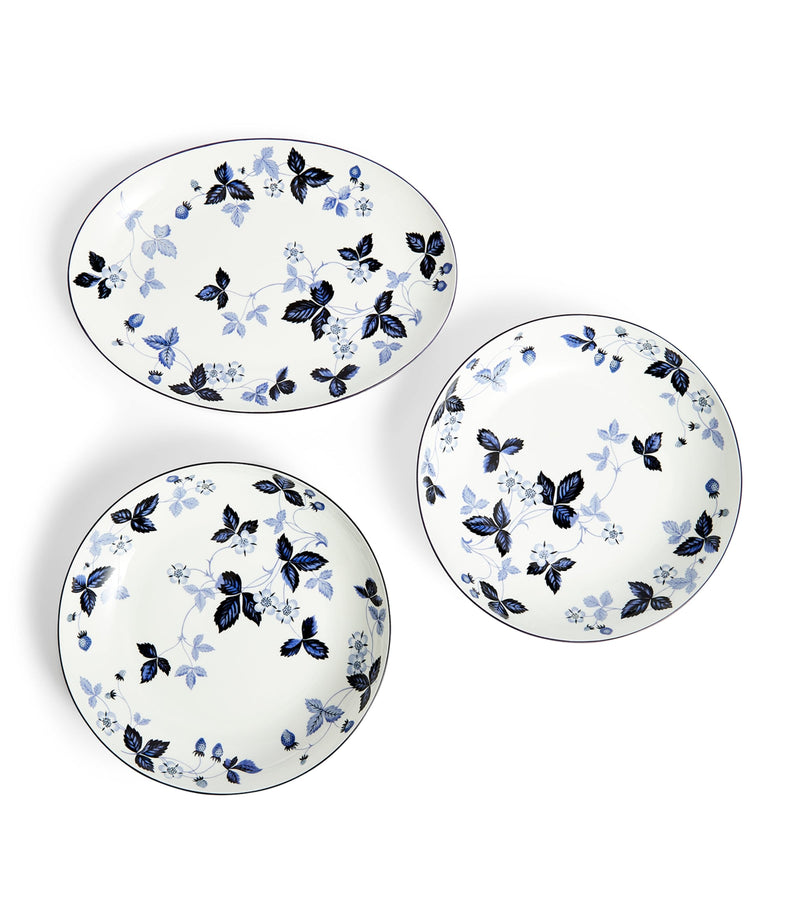 Wedgwood Wild Strawberry Inky Blue dinner set 15-piece - British product