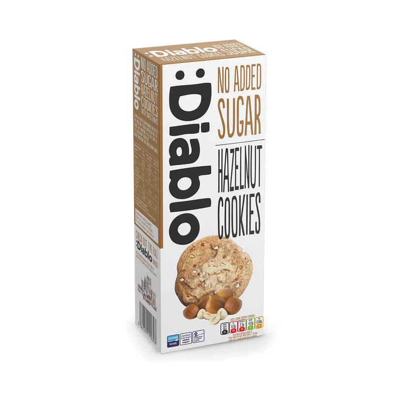 Diablo no added sugar hazelnut cookies 135g, UK version