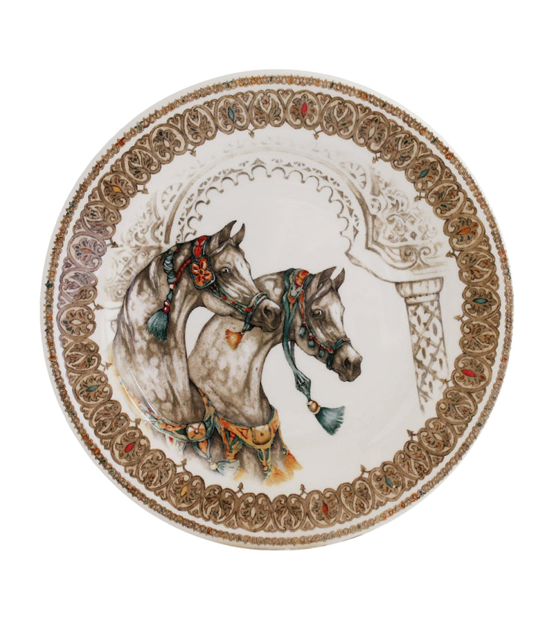 Gien Chevaux du Vent dessert plates 22cm set of 4 (British brand)