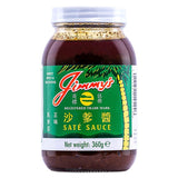 Jimmy's saté sauce made with peanuts and spices, imported from the UK
