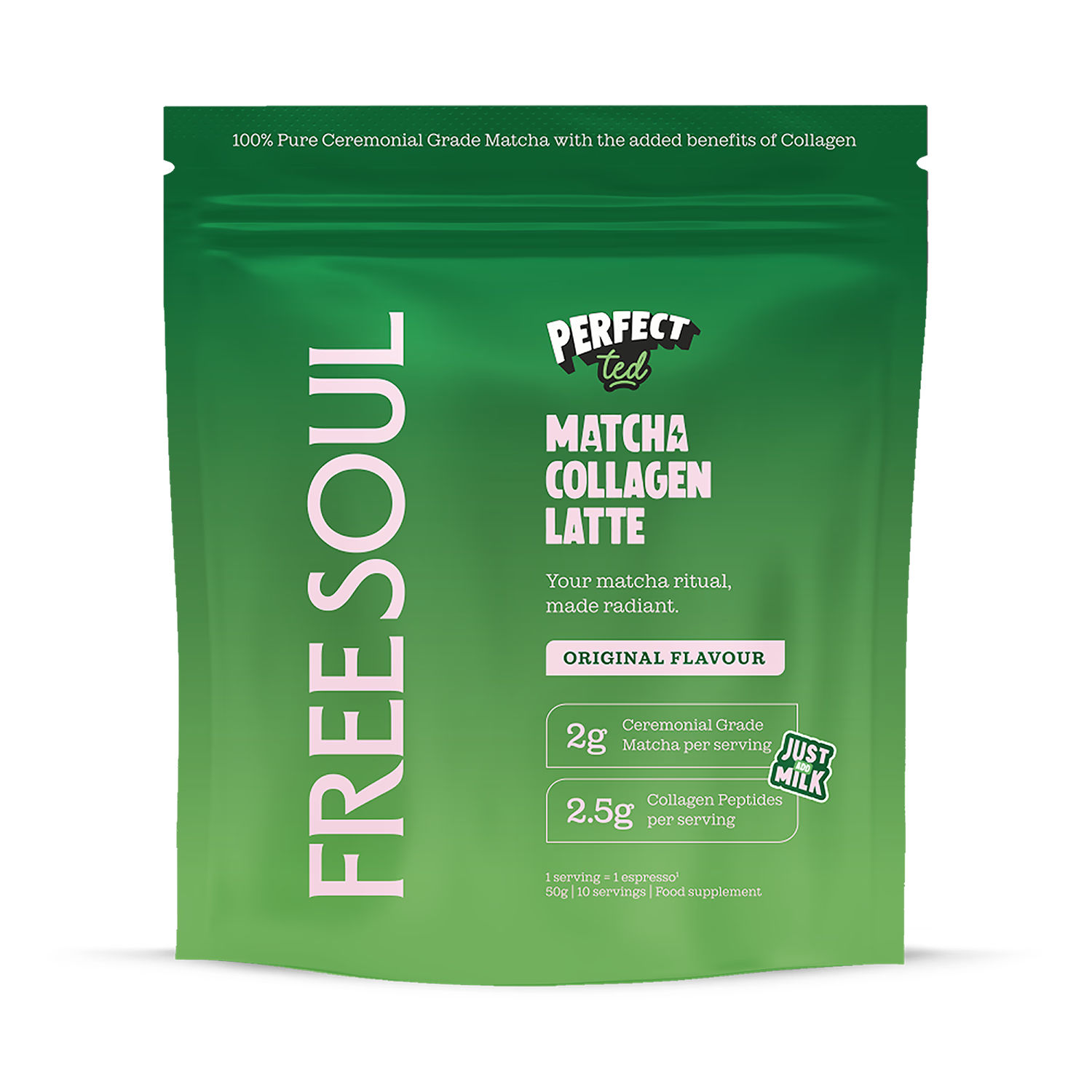 PerfectTed Matcha Collagen Latte 50g - British product