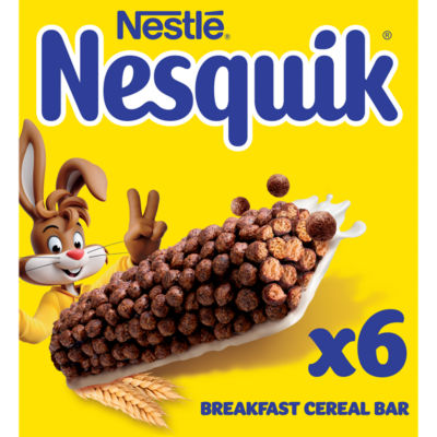 Nestlé Nesquik chocolate breakfast cereal bars multipack 150g, UK version