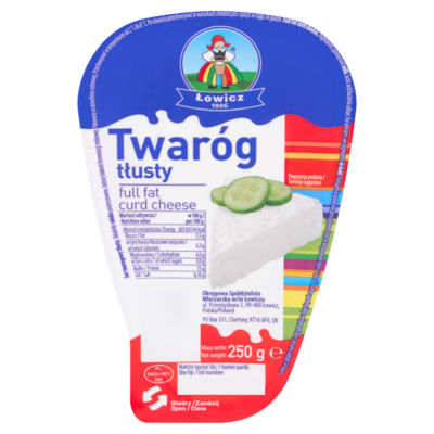 Lowicz Full Fat Curd Cheese 250g product, UK version