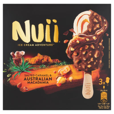 Nuii ice cream salted caramel macadamia 270ml, imported from the UK