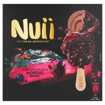 Nuii Ice Cream Nordic Berry 3 x 270ml, imported from the UK