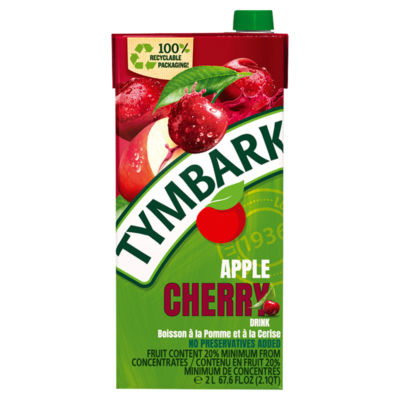 Tymbark Apfel Kirsche Fruchtgetränk 2L (britische Marke)