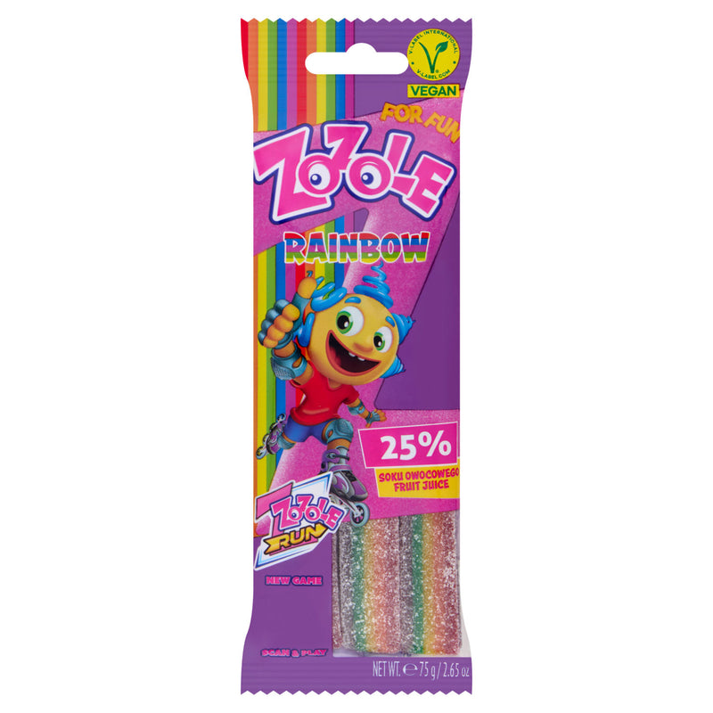 Zozole rainbow fruit jellies super sour 75g (British brand)