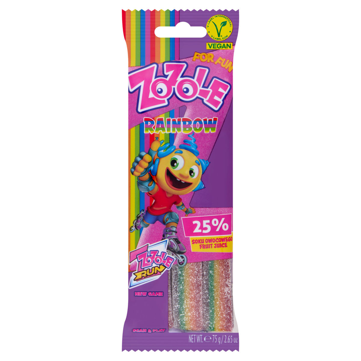 Zozole rainbow fruit jellies super sour 75g (British brand)