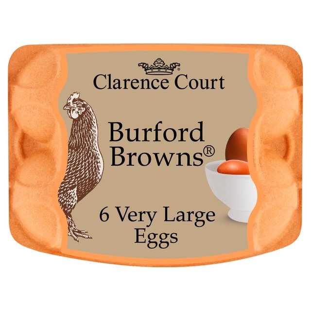 Clarence Court Burford Brown Free Range Very Large Eggs   6 per pack