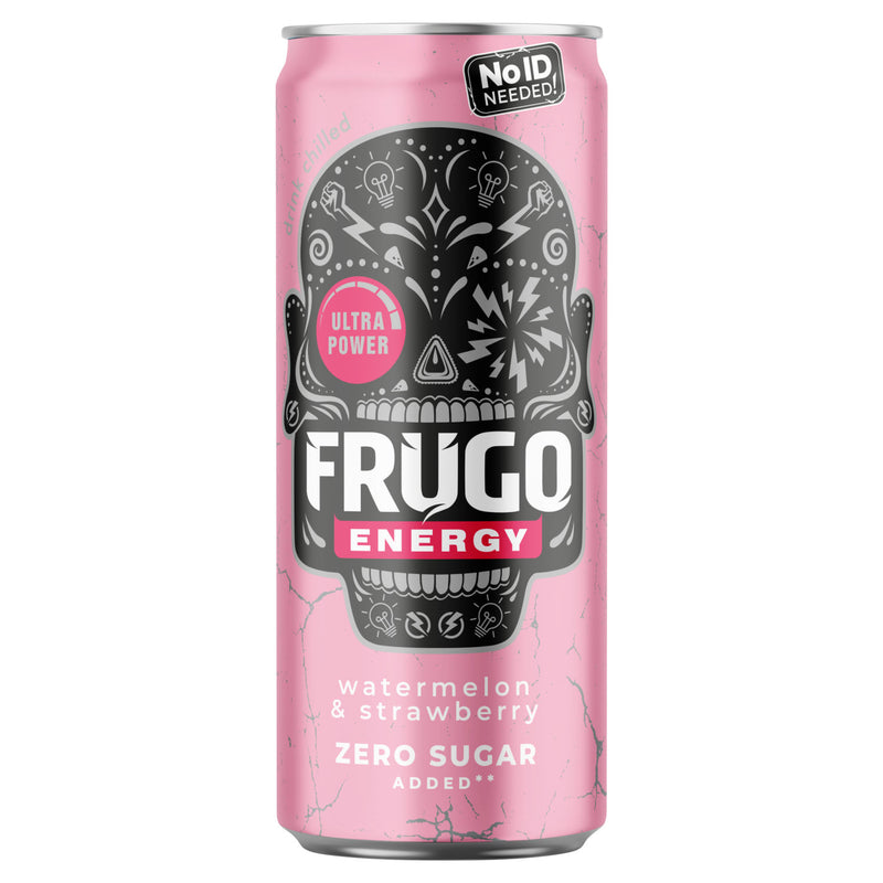 Frugo energy drink watermelon & strawberry 330ml, UK version