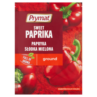 Prymat sweet paprika ground spice packet 20g, UK version