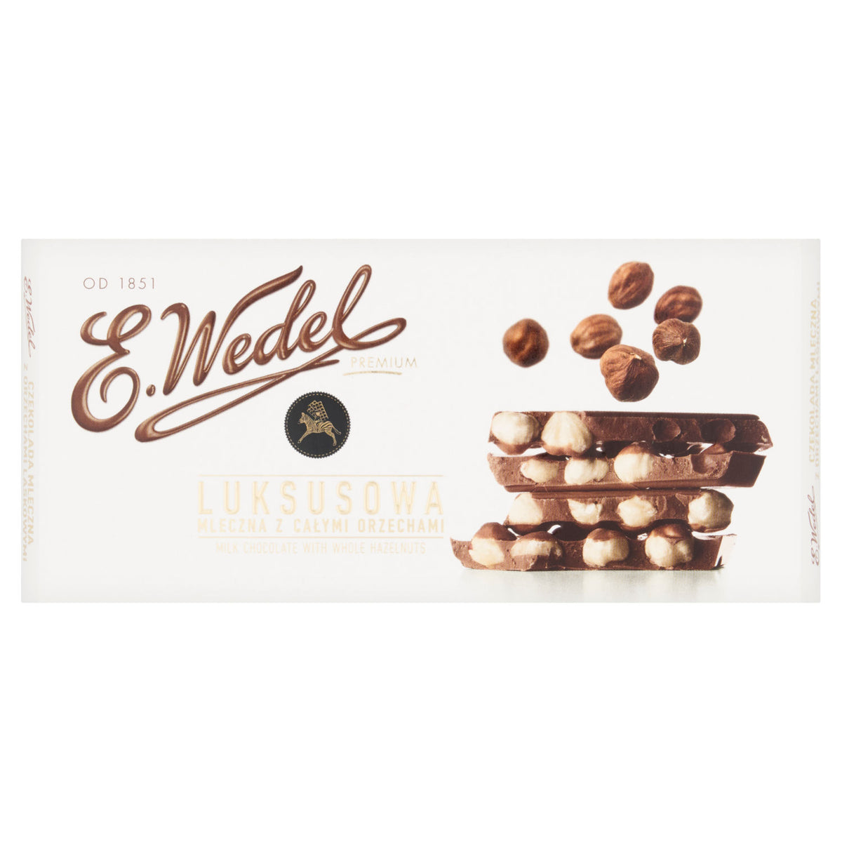 E. Wedel milk chocolate with whole hazelnuts 100g (British brand)