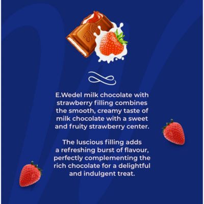 E. Wedel milk chocolate strawberry filling bar 100g - British product