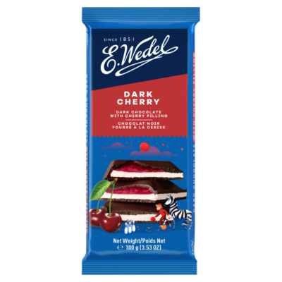 E. Wedel dark chocolate with cherry filling 100g (British brand)