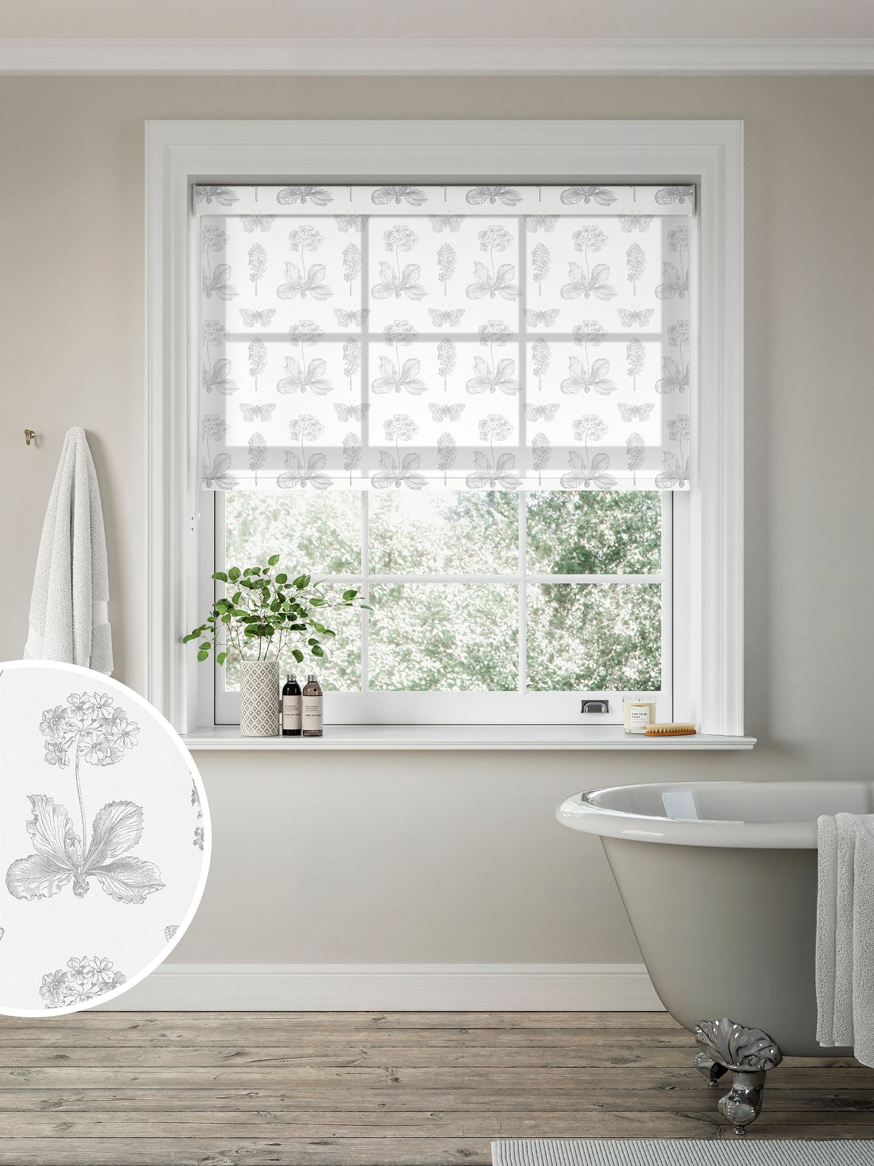 Dilly sheer roller blind dusk grey made to measure - British product