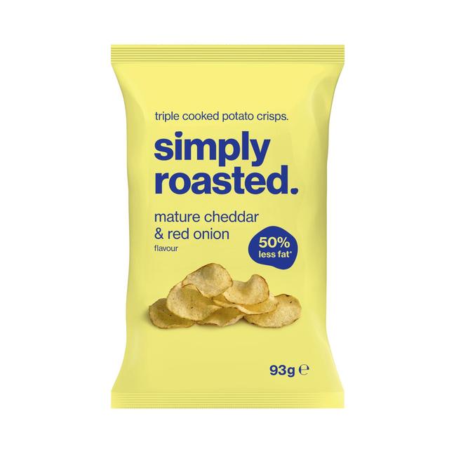 Simply Roasted Mature Cheddar & Red Onion Crisps   93g GOODS M&S   