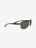 Ray-Ban schwarze Sonnenbrille mit Metallrahmen, UK Version