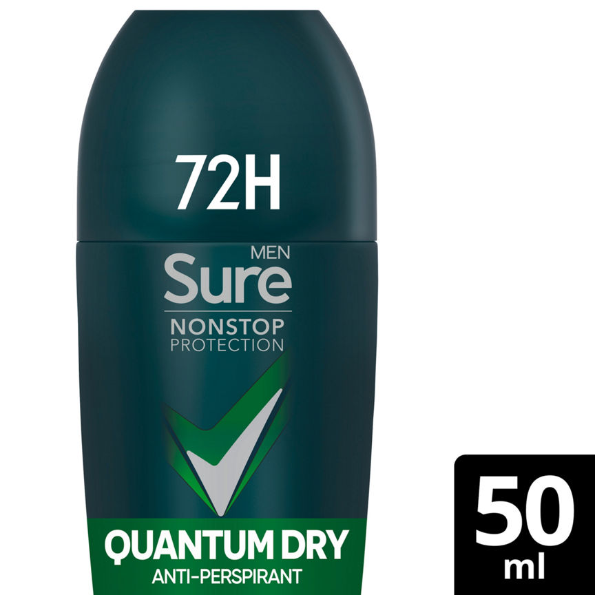 Sure Men Antiperspirant Deodorant Roll On Nonstop Quantum Dry