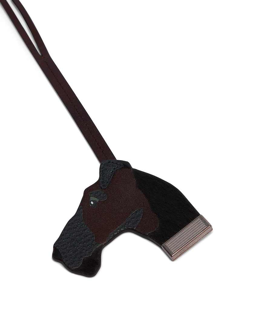 Dunhill leather dog charm marquetry inlay (British brand)
