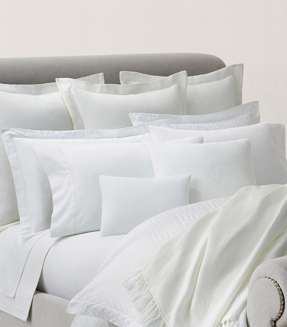 Ralph Lauren Home Penthouse White Square Oxford Sham Pillowcase 65cm x 65cm, imported from the UK