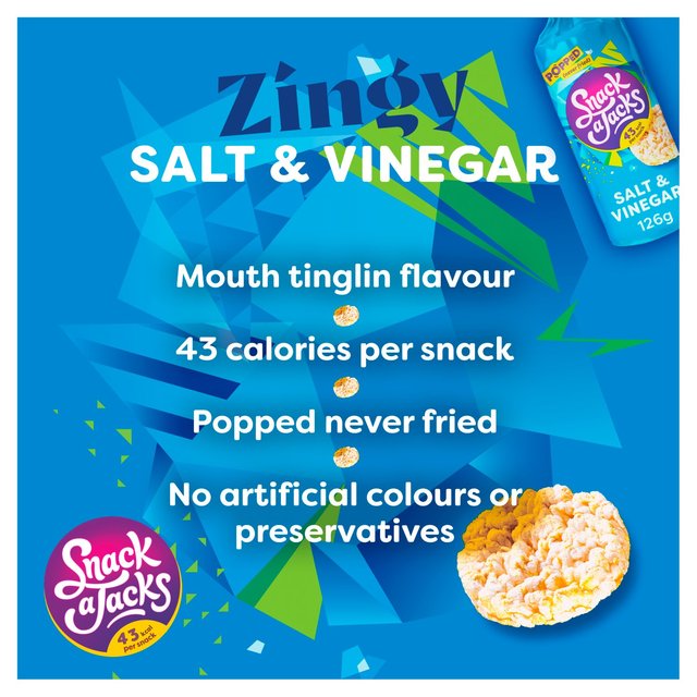 Snack a Jacks Salt & Vinegar Jumbo Rice Cakes   117g