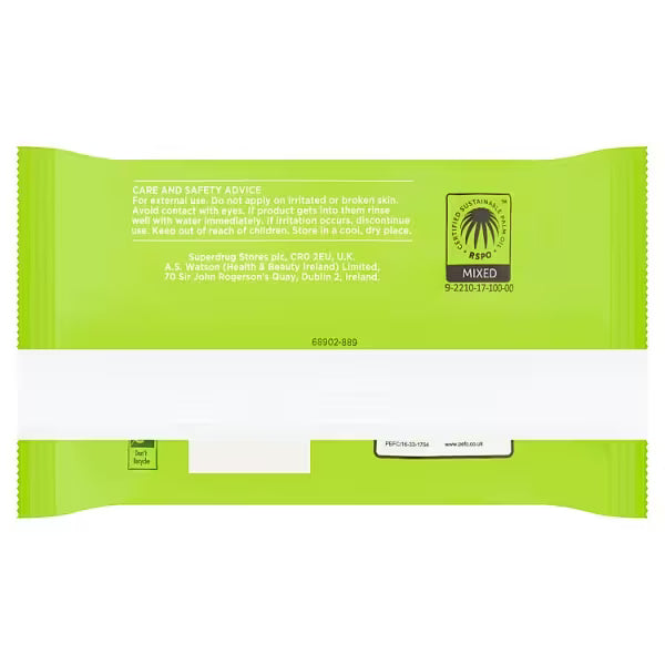 Tea Tree Biodegradable Wipes pack suitable for daily use (British brand)