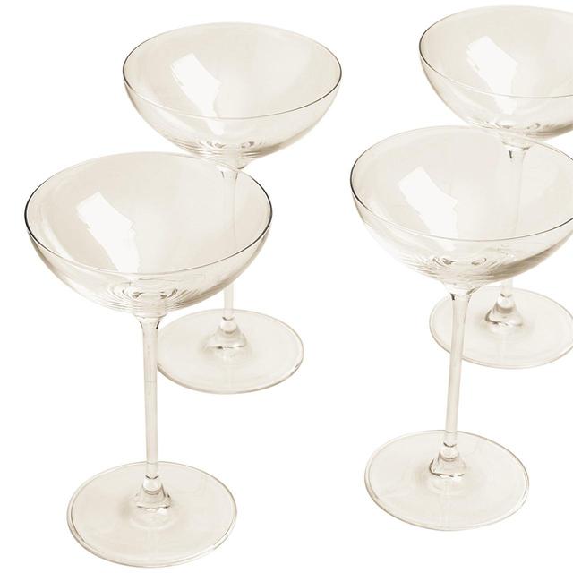 M&S The Sommelier's Edit Set of 4 Champagne Saucers 'One Size Clear   4 per pack GOODS M&S   