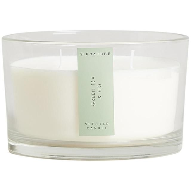 M&S Signature Green Tea & Fig 3 Wick Candle GOODS M&S   