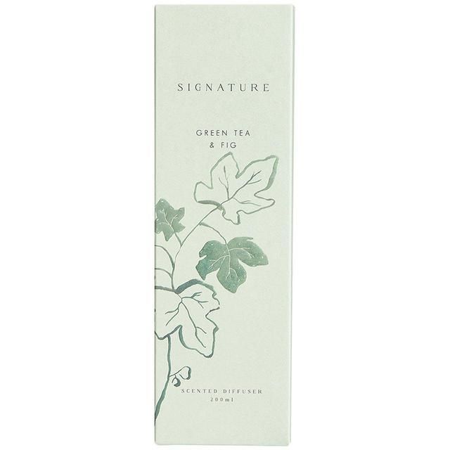 M&S Signature Green Tea & Fig 200ml Diffuser 'One Size Dark Green Mix GOODS M&S   