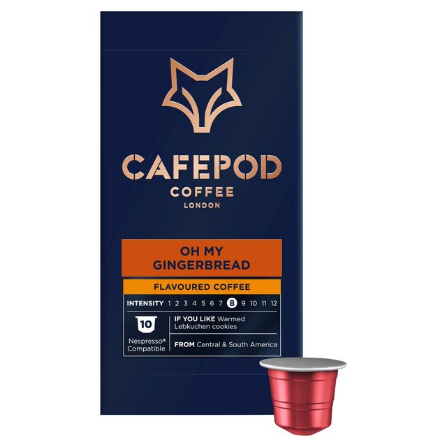 CafePod Oh My Gingerbread Nespresso Compatible Aluminium Coffee Pods   10 per pack GOODS M&S   