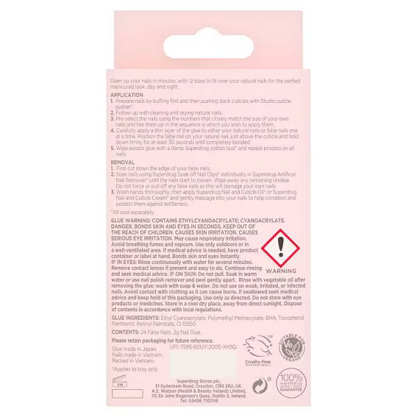 Studio London Gold Chrome Tip Almond Nails 24 PCS (British brand)