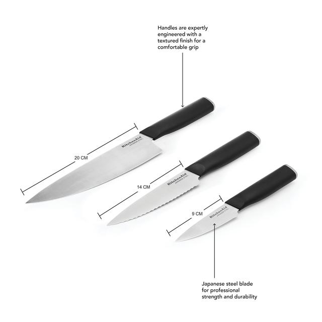 KitchenAid Classic Set of 3 Chef Knifes GOODS M&S   