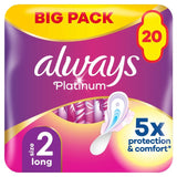 Always Platinum Long Sanitary Towels Wings Size 2   20 per pack GOODS M&S   