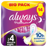 Always Platinum Secure Night Sanitary Towels Wings Size 4   14 per pack GOODS M&S   