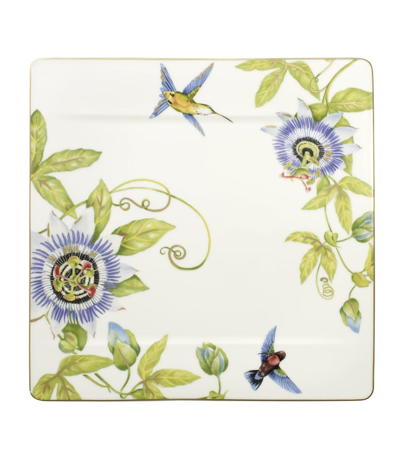 Villeroy & Boch buffet plate with floral and bird design, 35cm (British brand)
