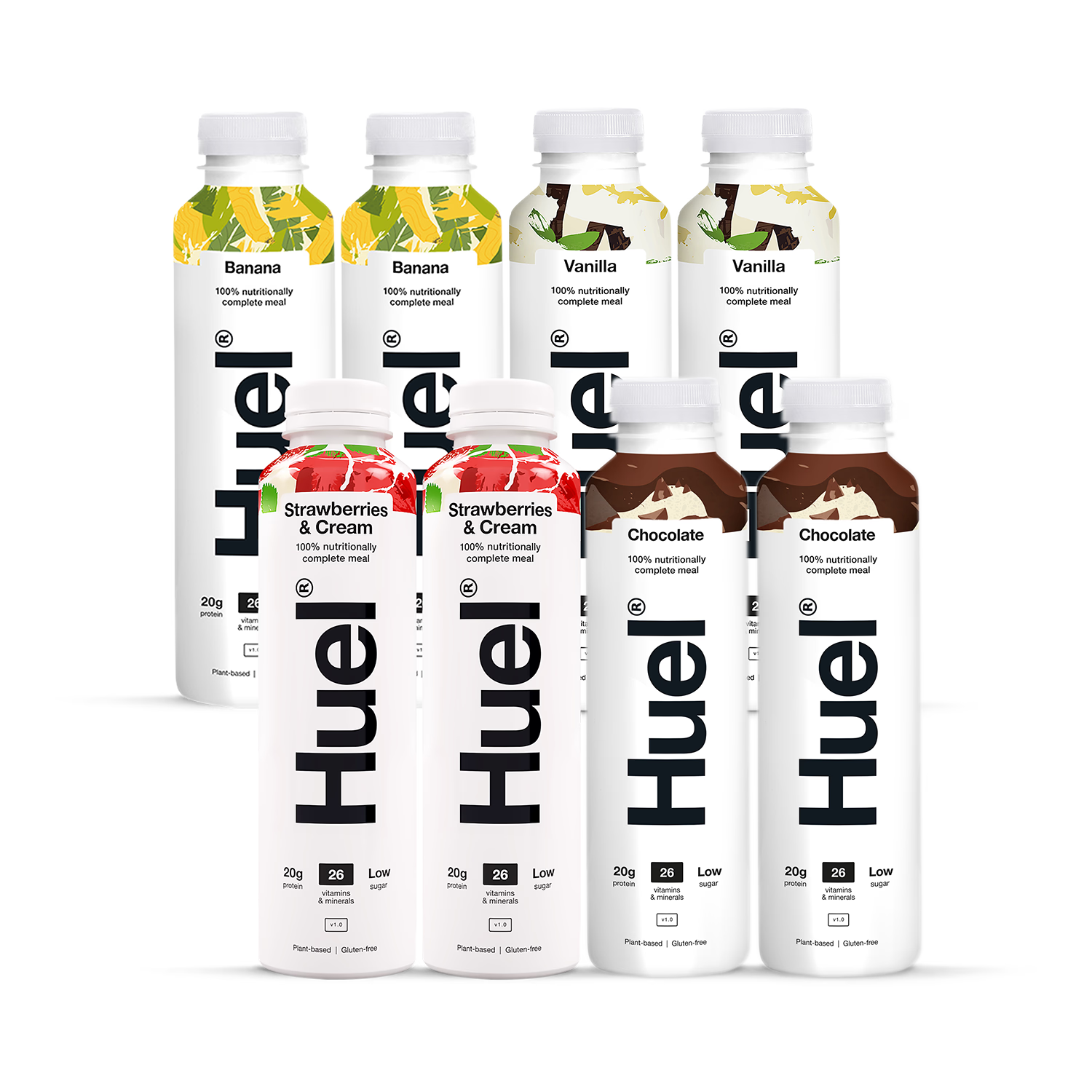 Huel meal replacement variety pack 8x500ml, imported from the UK