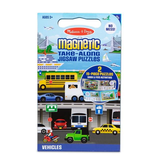 Melissa & Doug Take Along Magnetic Jigsaw Puzzles - Vehicles