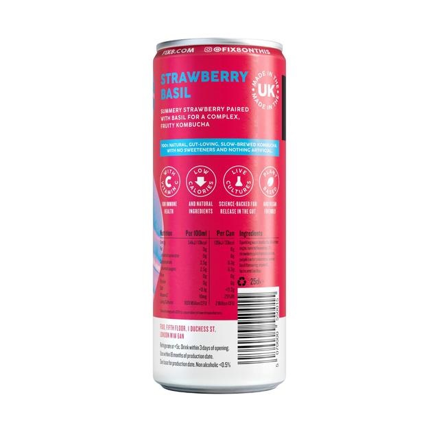 Fix8 Strawberry Basil Kombucha   250ml GOODS M&S   