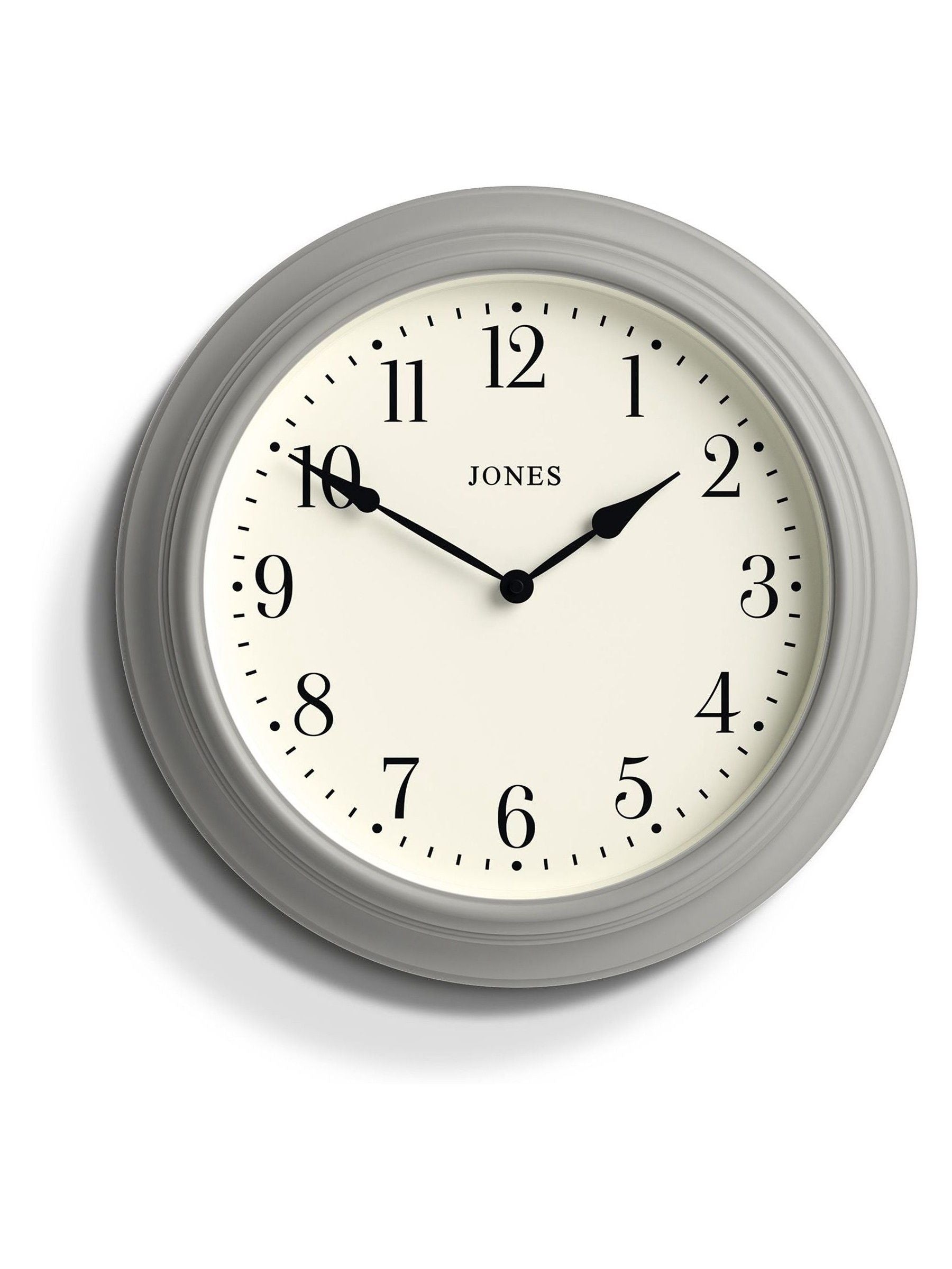 Jones Clocks grey classic wall clock, UK version