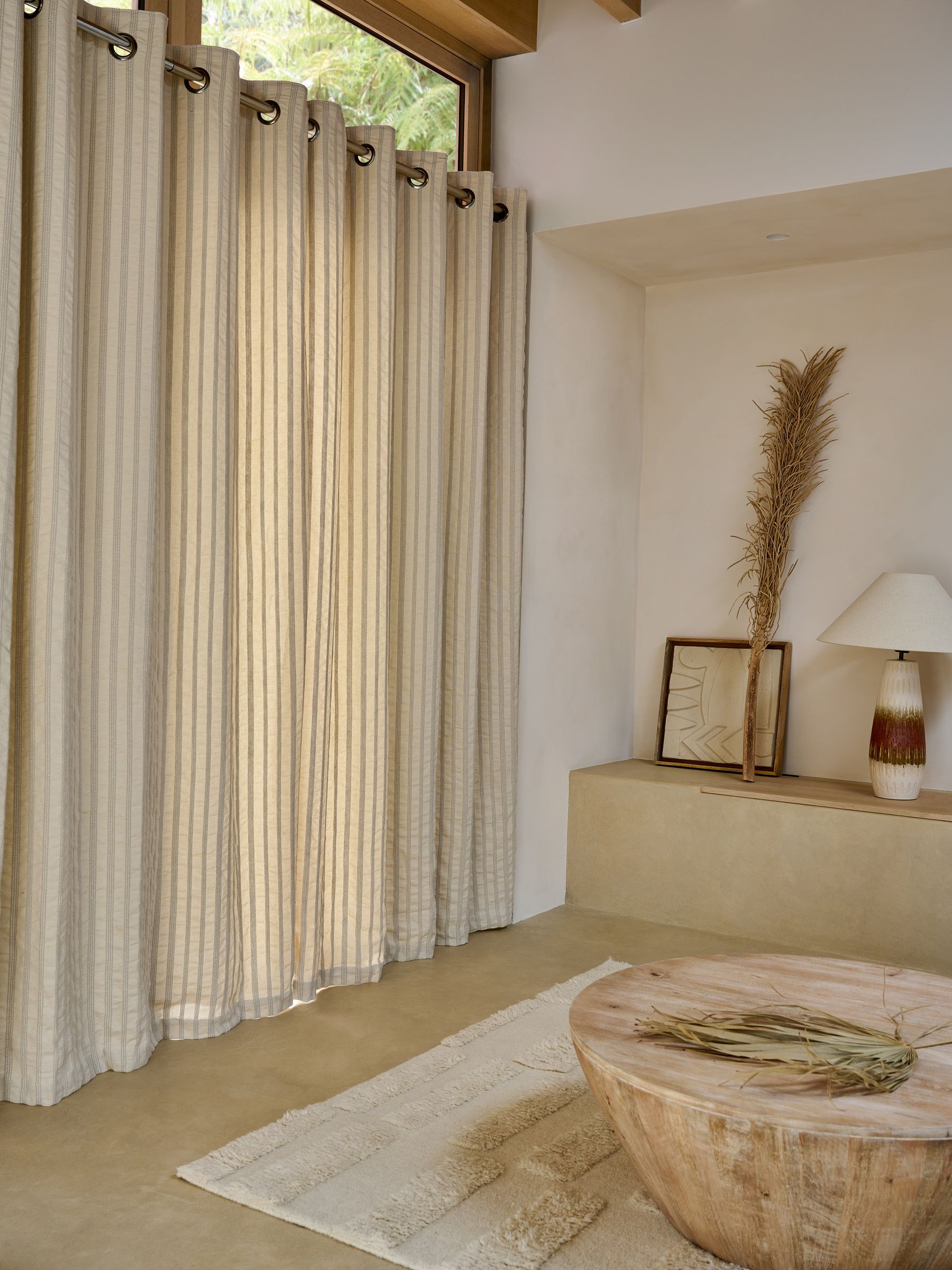 French Connection Zulu textured stripe eyelet curtain, imported from the UK