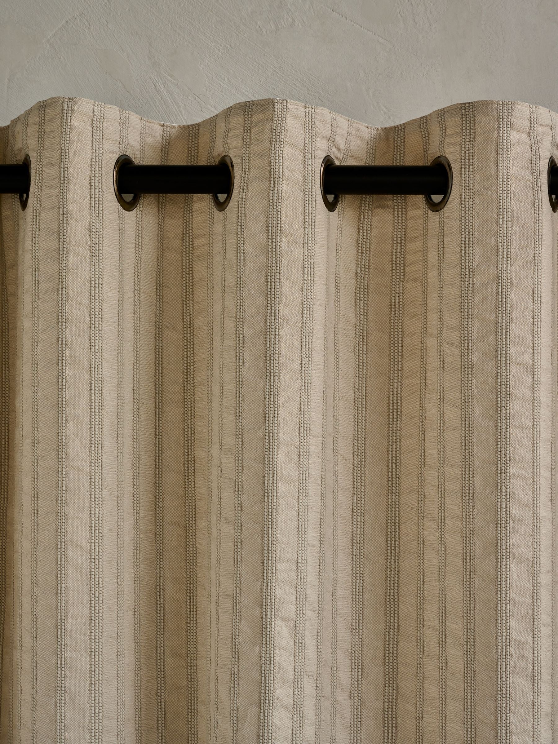 French Connection Zulu textured stripe eyelet curtain, imported from the UK