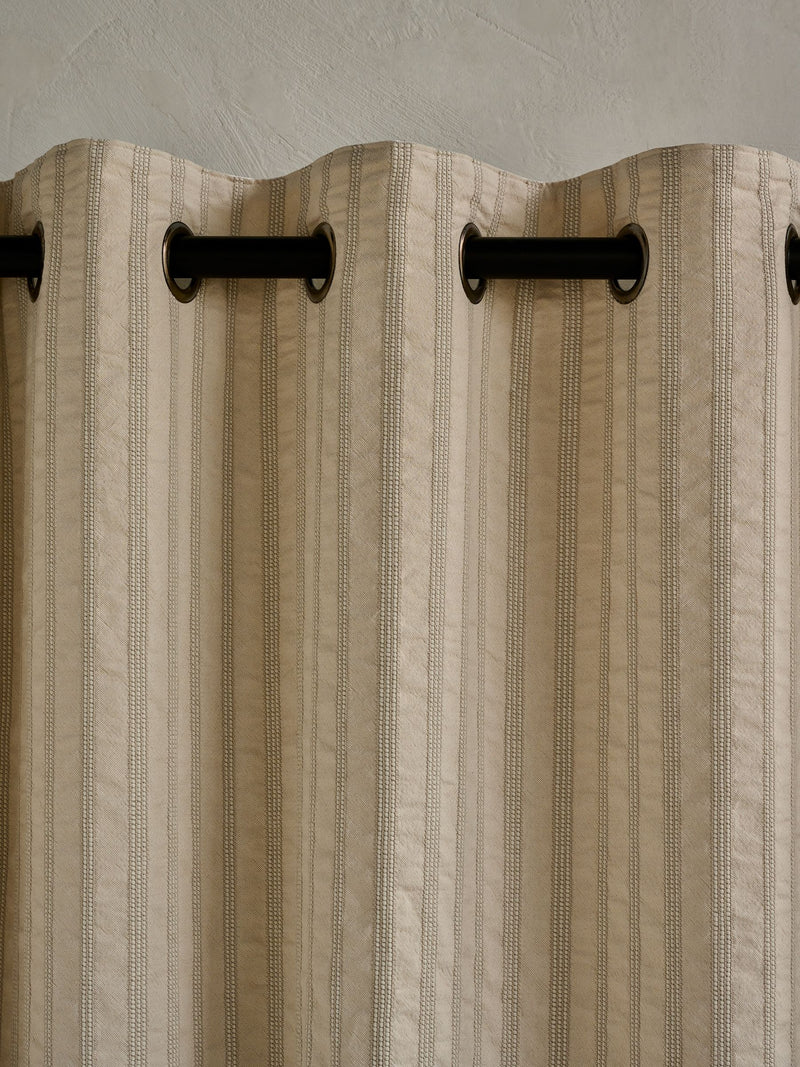 French Connection Zulu textured stripe eyelet curtain, imported from the UK