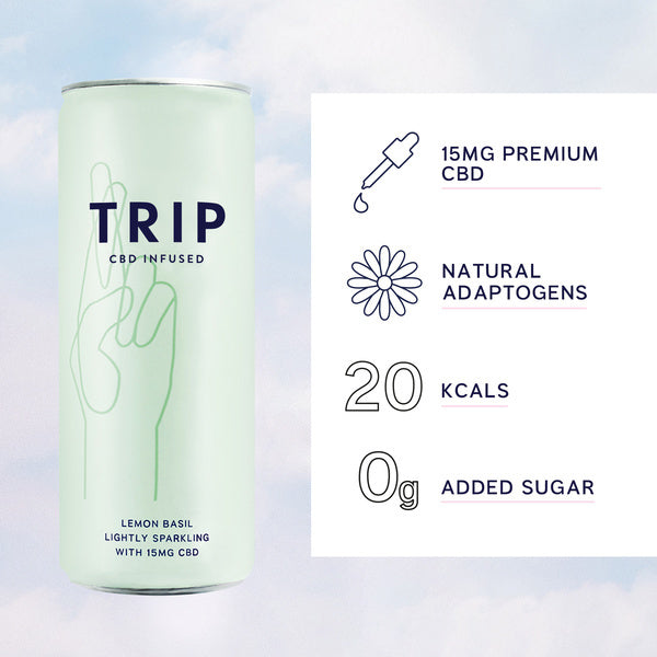 TRIP Lemon Basil CBD Drinks 12 x 250ml GOODS Superdrug   