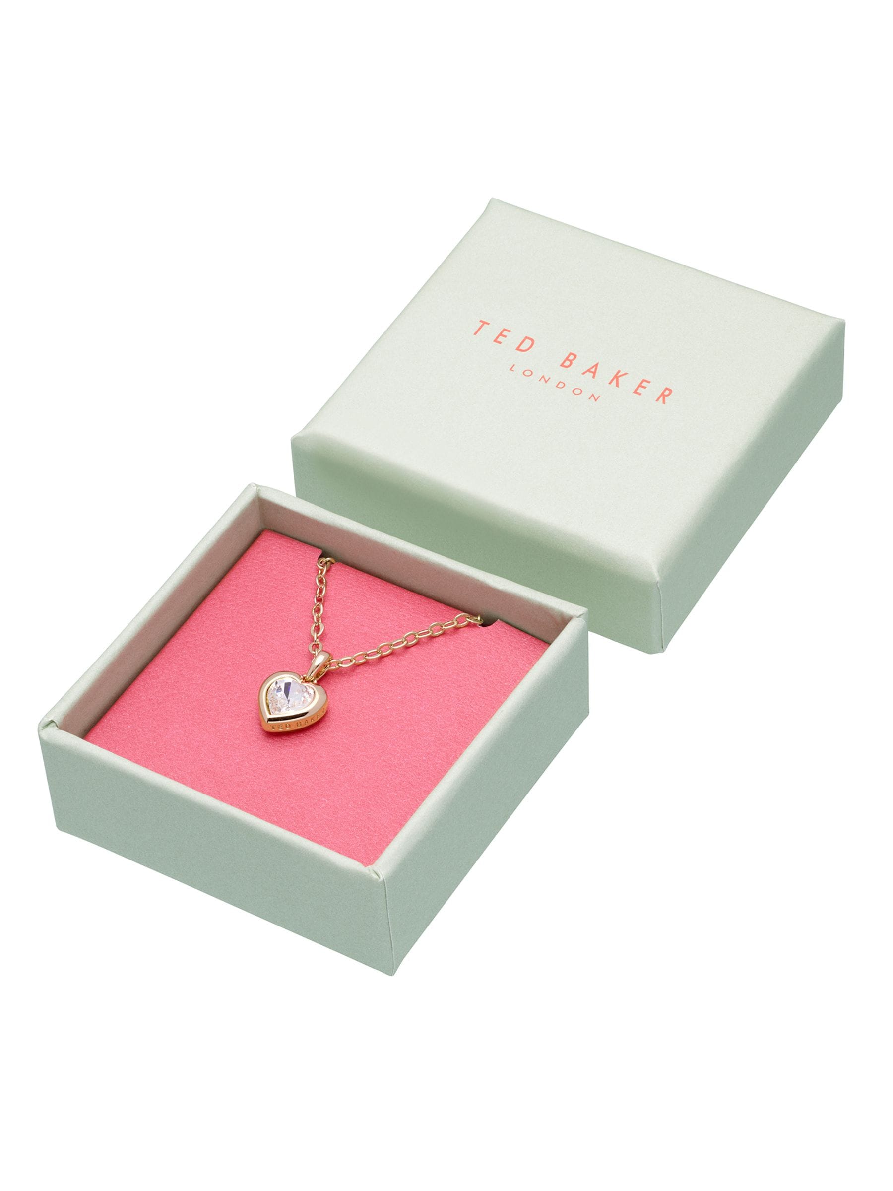 Ted Baker Rose Gold Tone HANNELA: Crystal Heart Pendant Necklace
