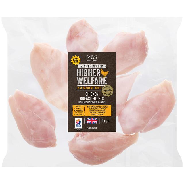 M&S Oakham Gold Chicken Breast Fillets Frozen   1kg